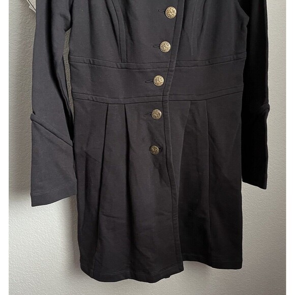NWT! Cabi Grab & Go Military Style Steampunk Women's M Cotton Coat - Black #695 - Picture 3 of 10